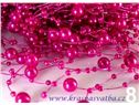 Perličky na silikonu 12ks - růžovofialové