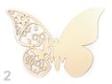 Jmenovka na skleničku - perleťový motýl krémový 10ks