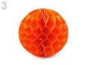 Dekorační papírová koule - oranžová - 4 ks