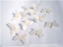 Sada malých sněhobílých motýlků 12 kusů