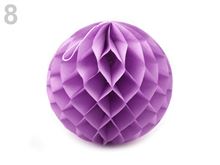 Dekorační papírová koule - světle fialová - 4 ks