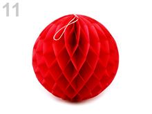 Dekorační papírová koule - červená - 4 ks